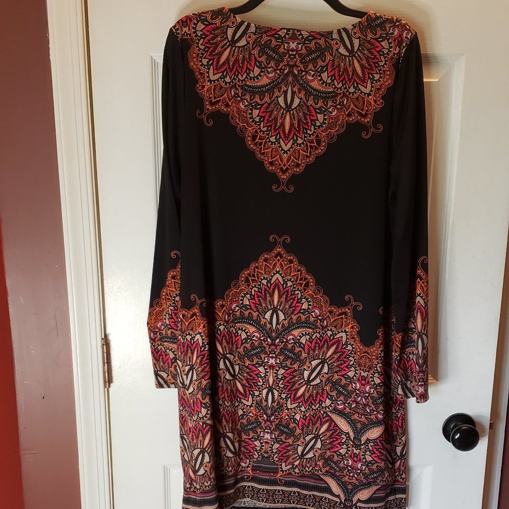 INC International concepts pattern printed hobo dress XL